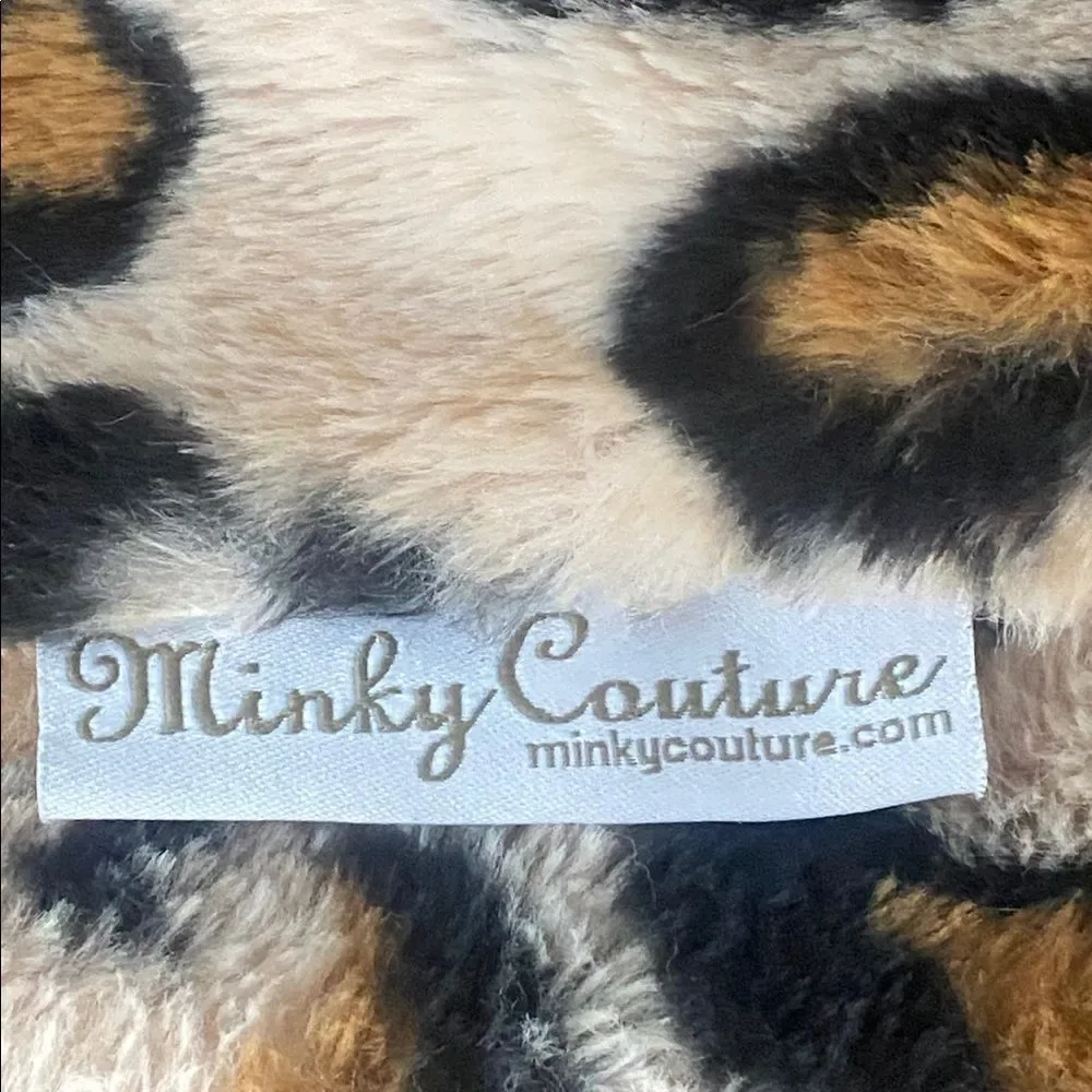 Minky Couture Leopard Print Faux Fur Scarf Oversized Soft Cozy Casual